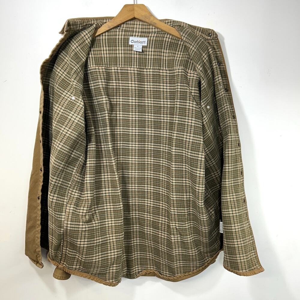 Carhartt Mens L S96 BRN Vintage Flannel Lined Cotton Chore Shacket RARE - Picture 4 of 10